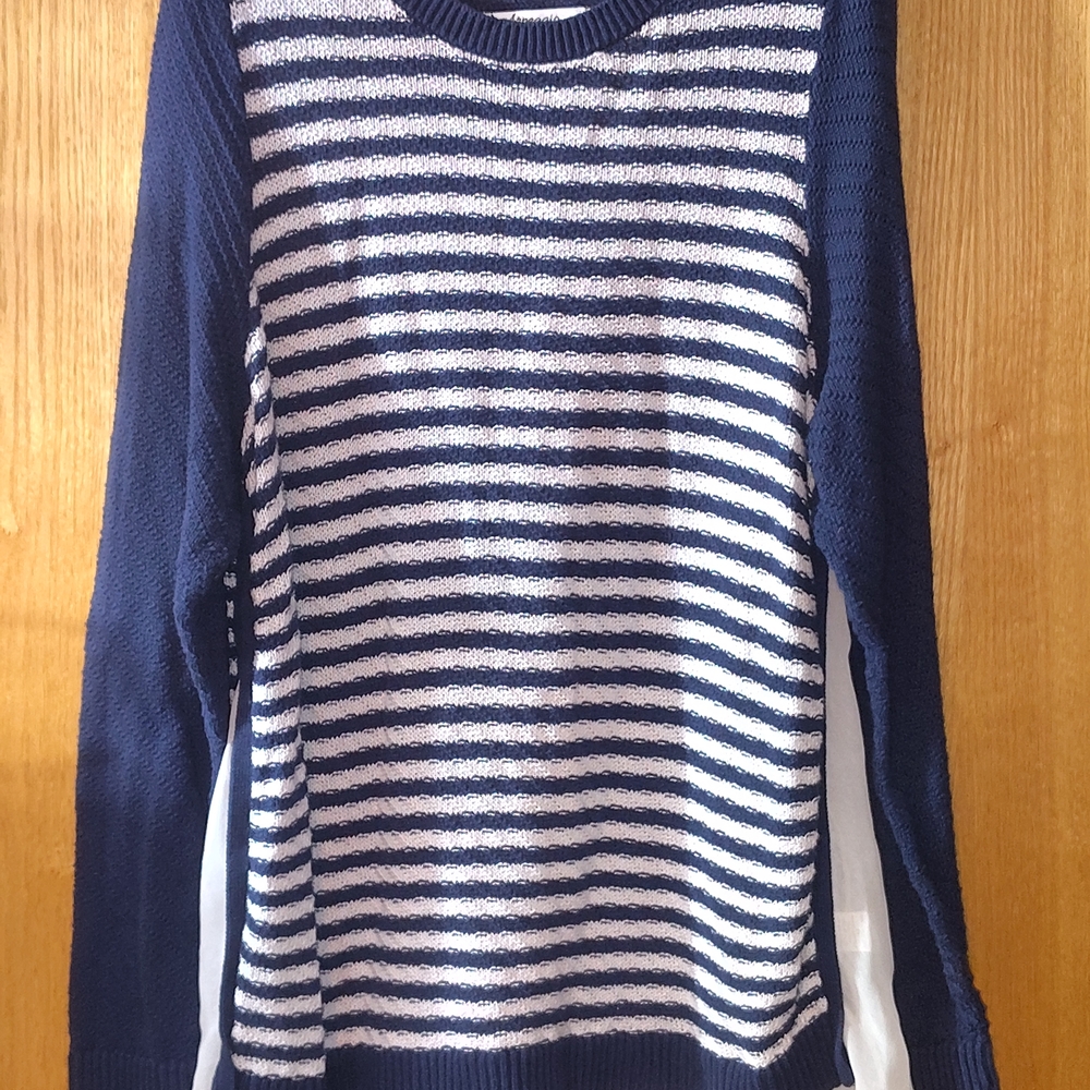 Navy & White Striped Women's Arpeggio Sweater